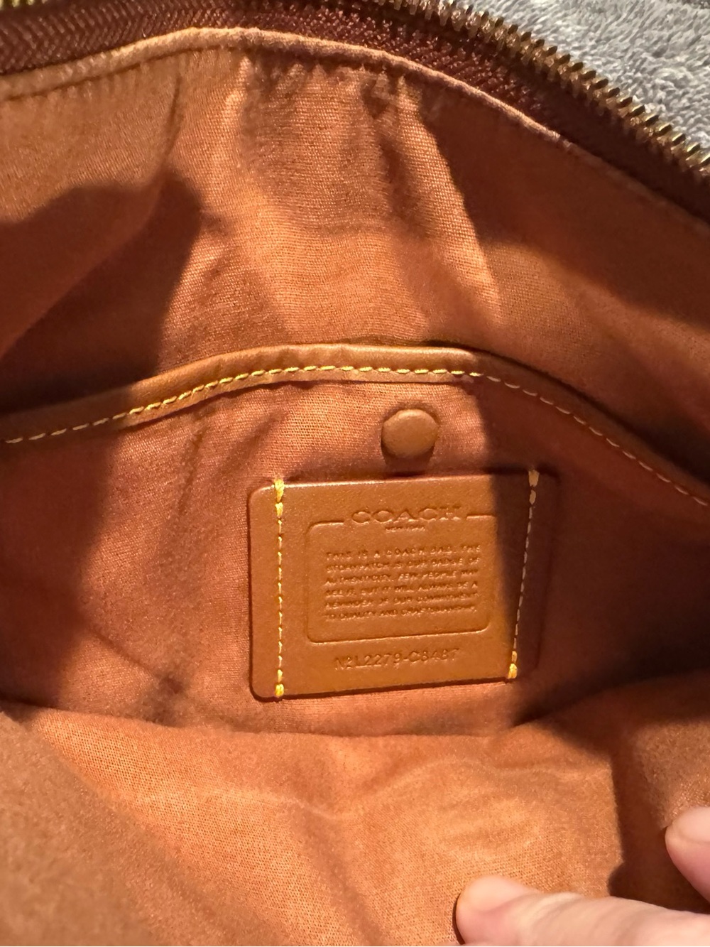 Coach Signature Canvas Crossbody in Tan and Saddle Brown - Picture 6 of 7